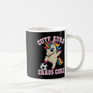 Cute Aura Unicorn Just Girl Who Loves Soccer Chaos Coffee Mug