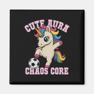 Cute Aura Unicorn Just Girl Who Loves Soccer Chaos Magnet