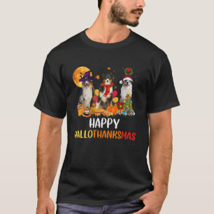 Cute Aussie Hallothanksmas Halloween Thanksgiving T-Shirt
