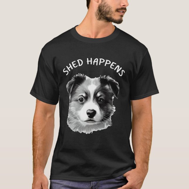 Cute Aussie Shepherd Australian Shepherd Saying Sh T-Shirt (Front)