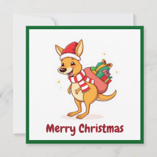 Cute Australian Animal Santa Claus Merry Christmas Holiday Card