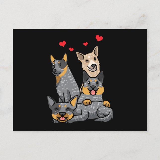 Cute Australian Cattle Dog Heeler Postcard (Front)