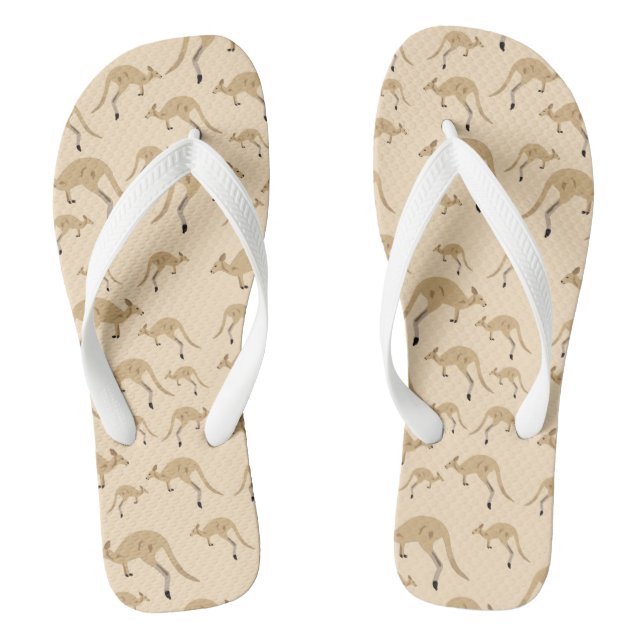 Cute Australian Kangaroo Pattern  Jandals (Footbed)