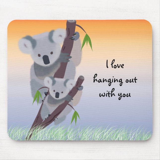 Cute Australian Koala Bear Mousepad (Front)