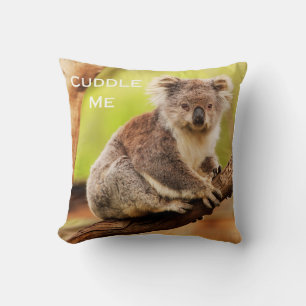 Cute Australian Koala in a Eucalyptus Tree Cushion