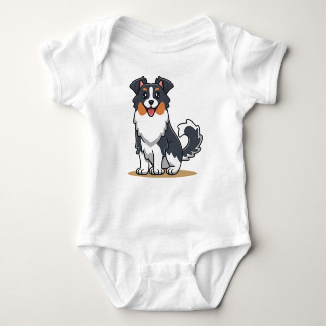 Cute Australian Shepherd-23144 Baby Bodysuit (Front)