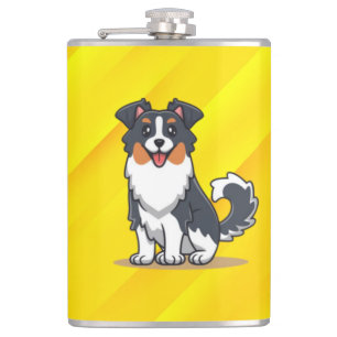 Cute Australian Shepherd-23144 Hip Flask