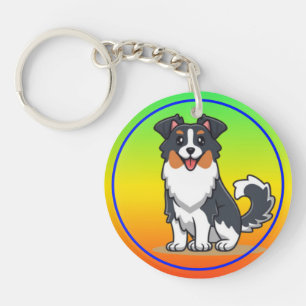 Cute Australian Shepherd-23144 Key Ring
