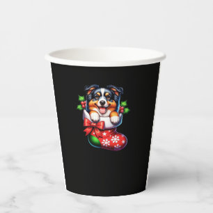 Cute Australian Shepherd Christmas Stocking Classi Paper Cups
