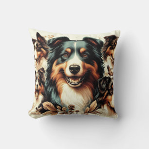 Cute Australian Shepherd Painting Cushion