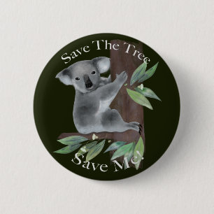 Cute Australian tree hugging koala 6 Cm Round Badge
