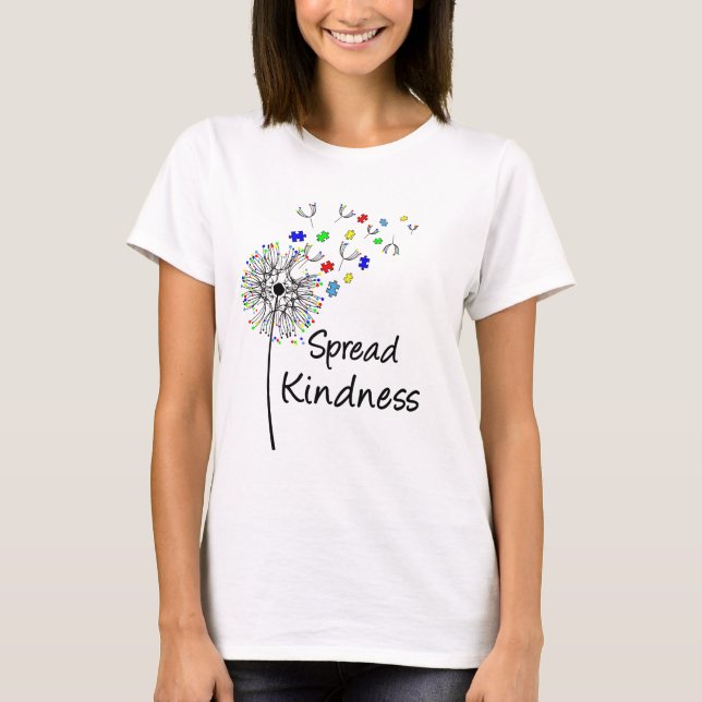 Cute Autism Awareness Dandelion Spread Kindness T-Shirt (Front)