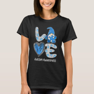 Cute Autism Awareness Love Nordic Gnome Glitter Pu T-Shirt