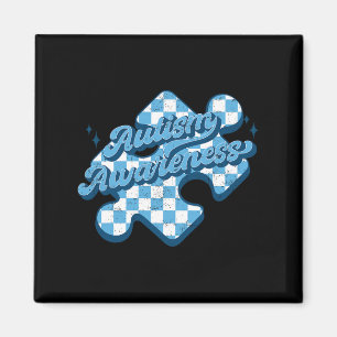 Cute Autism Awareness Puzzle Autism Mum Dad Girl B Magnet