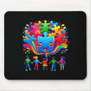 Cute Autism Awareness Puzzle Mouse Pad
