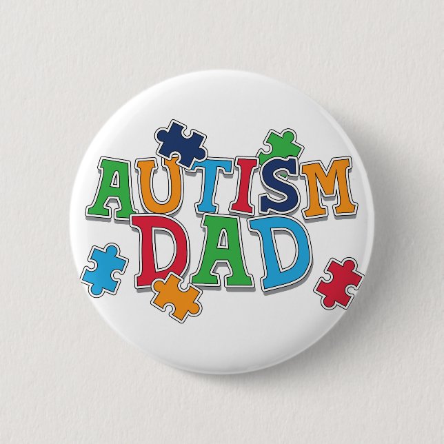 Cute Autism Dad Autistic Awareness 6 Cm Round Badge (Front)