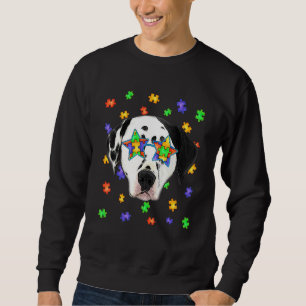 Cute Autism Dalmatian Dog Puzzle Sunglasses Pet Ow Sweatshirt