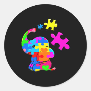 Cute Autism Elephant Autism Awareness Autistic  Classic Round Sticker