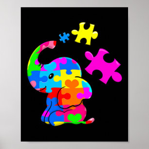 Cute Autism Elephant Autism Awareness Autistic Poster