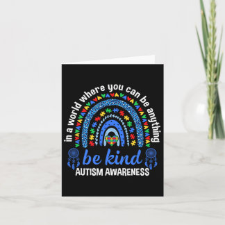 Cute Autism Mum Women Men Autism Awareness Be Kind Card