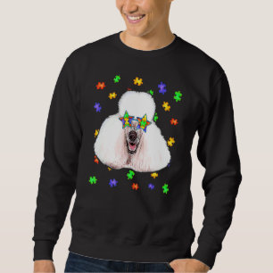 Cute Autism Poodle Dog Puzzle Sunglasses Pet Owner Sweatshirt