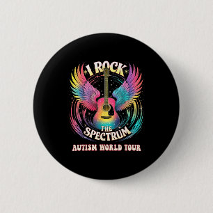 Cute Autism World Tour I Rock The Spectrum Teacher 6 Cm Round Badge