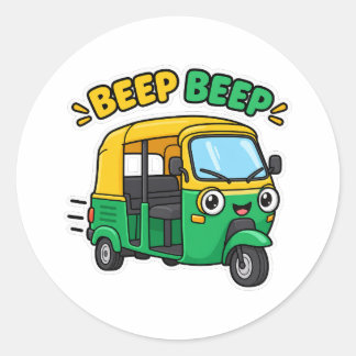 Cute Auto Rickshaw Beep Beep Sticker