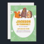 Cute Autumn Animals Bear Squirrel Kids Birthday Invitation<br><div class="desc">Cute design for kids,  boys or girls who animals. Perfect for autumn animal birthday party or fall season baby shower. You can customise the wording to fit other occasions.</div>