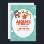 Cute Autumn Animals Fox Deer Racoon Kids Birthday  Invitation<br><div class="desc">Cute design for kids,  boys or girls who animals. Perfect for autumn animal birthday party or fall season baby shower. You can customise the wording to fit other occasions.</div>