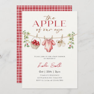 Cute Autumn Apple Baby Clothesline Baby shower Invitation