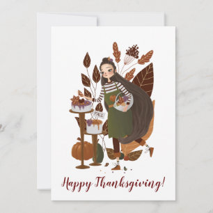 Cute Autumn Baker Thank You Card