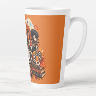 Cute Autumn Black Cat Latte Mug