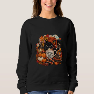 Cute Autumn Black Cat Sweatshirt
