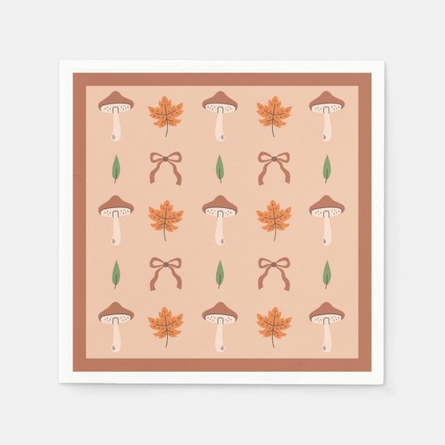 Cute Autumn Bow Pattern Napkin (Front)