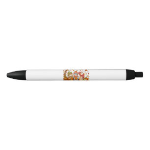 Cute Autumn Cats Leaves Pumpkin "It's Fall Y'All" Black Ink Pen