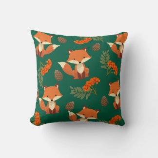 Cute autumn coloured fox pillow for kids
