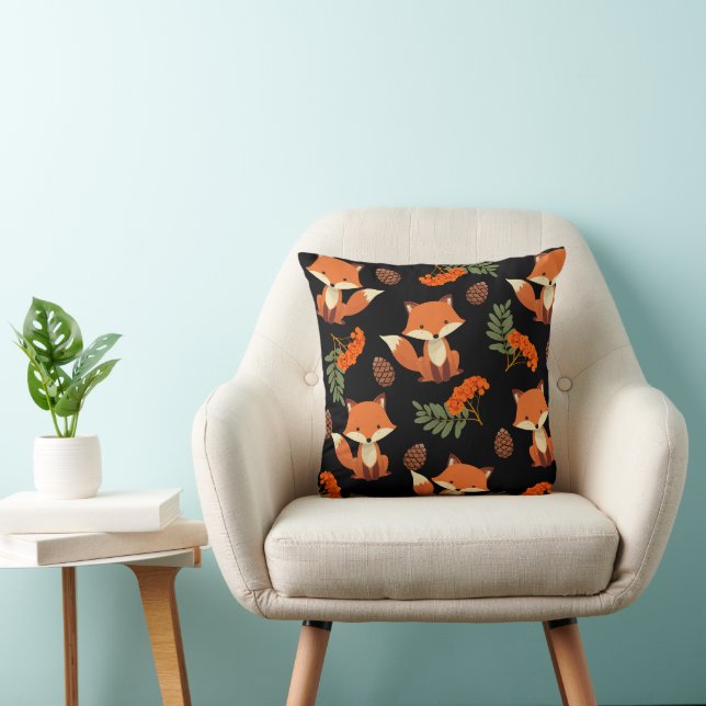 Cute autumn coloured fox pillow for kids (Chair)