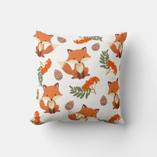 Cute autumn coloured fox pillow for kids
