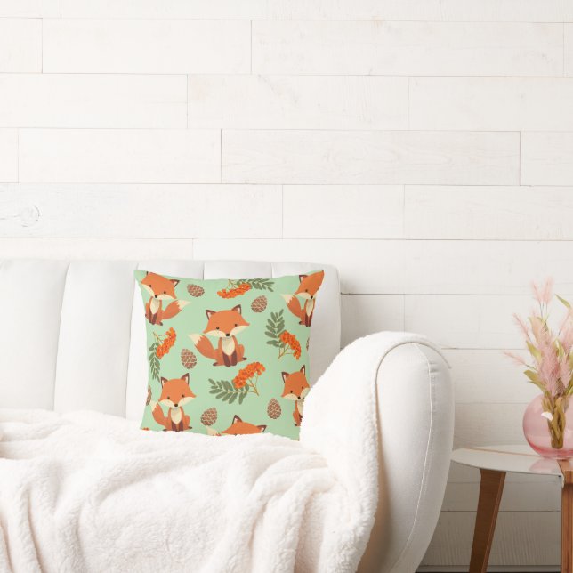 Cute autumn coloured fox pillow for kids (Couch)