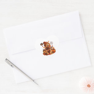 Cute Autumn Dog Sticker Cosy Fall Puppy Decal