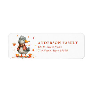 Cute Autumn Duck Return Address Labels