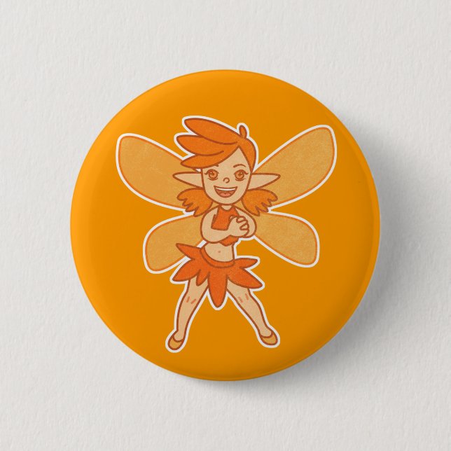 Cute Autumn Fairy 6 Cm Round Badge (Front)