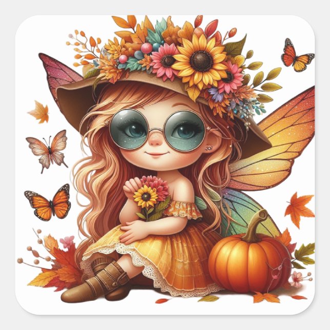 Cute Autumn Fairy Stickers (Front)