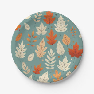 Cute autumn/fall leaves paper plate