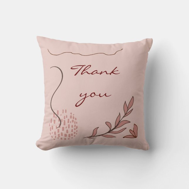 cute autumn floral and geometric abstract graphic cushion (Front)