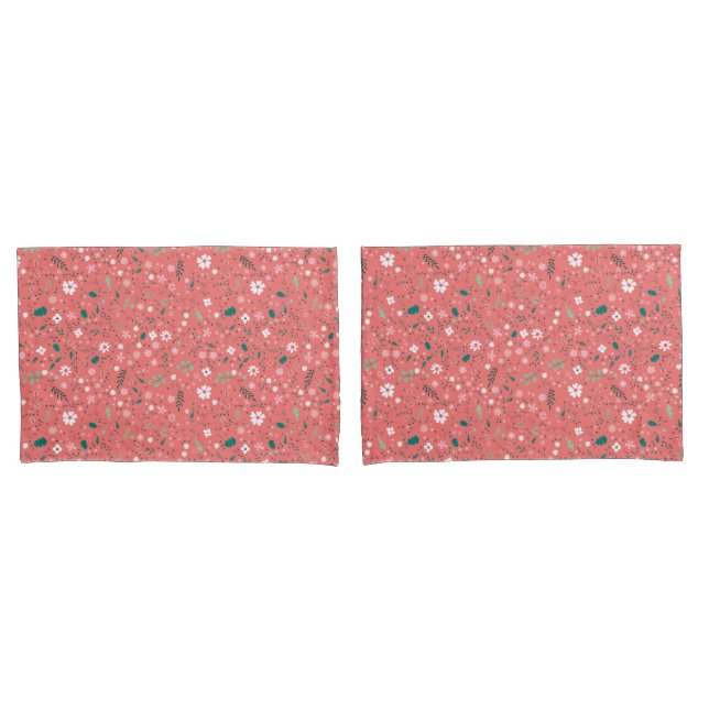 Cute Autumn Flowers Illustration Floral Pattern Pillowcase (Front-Set)