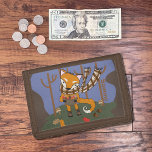 Cute Autumn Fox Kid Brown Wallet<br><div class="desc">Cute brown wallet for kids featuring a cartoon fox picking up leaves and mushroom on a crisp autumn day . Personalise it with a name .
© ArianeC Illustrations-All rights reserved</div>