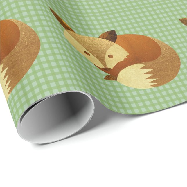 Cute Autumn Fox Wrapping Paper (Roll Corner)