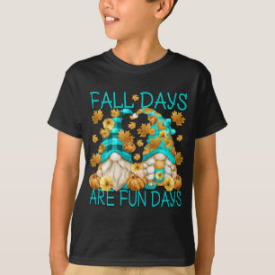 Cute Autumn Gnome Couple For Gardener Funny Fall Q T-Shirt