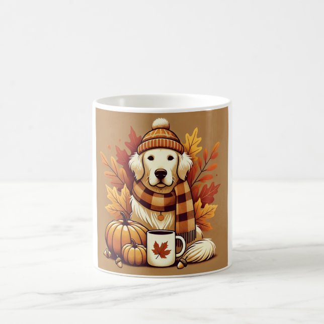Cute Autumn Golden Retriever mug (Center)
